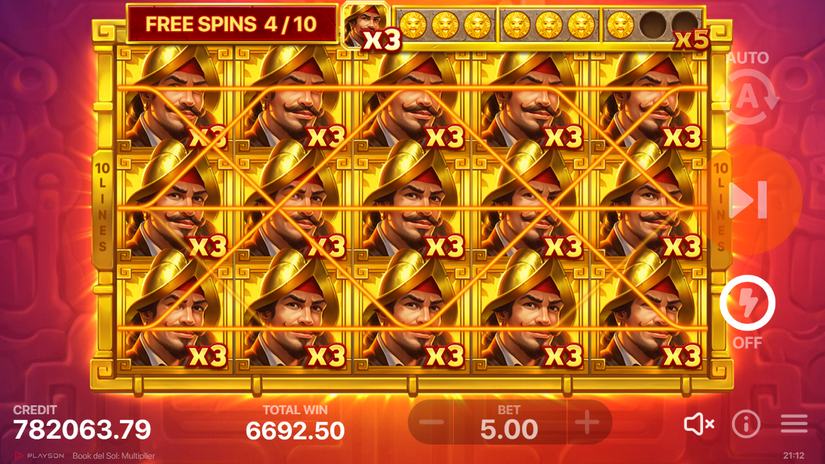 Book del Sol: Multiplier slot screen 7