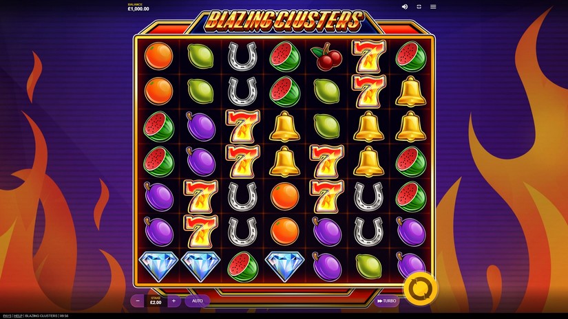 Blazing Clusters slot screen 1