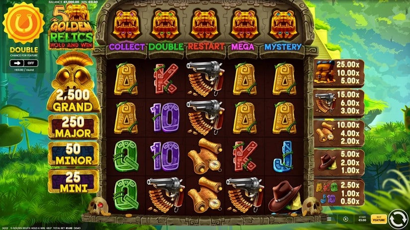 5 Golden Relics Hold & Win slot screen 1