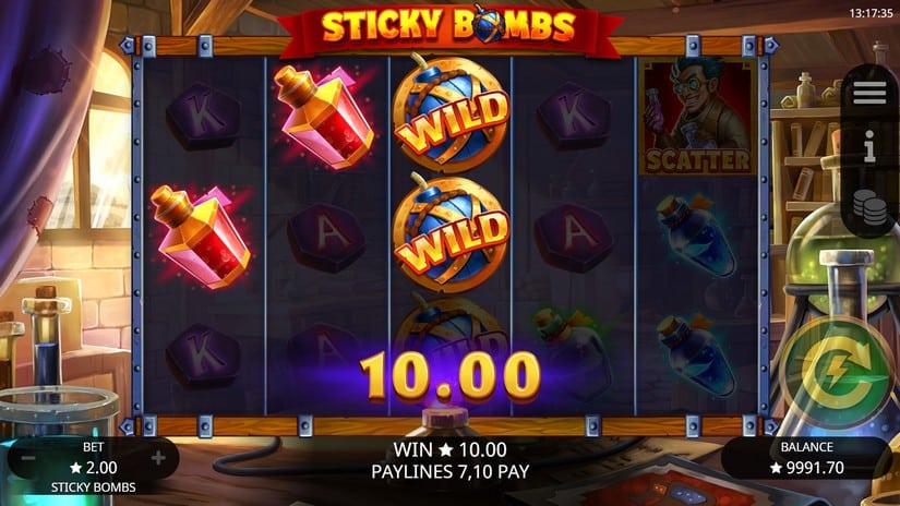 Sticky Bombs slot screen 3