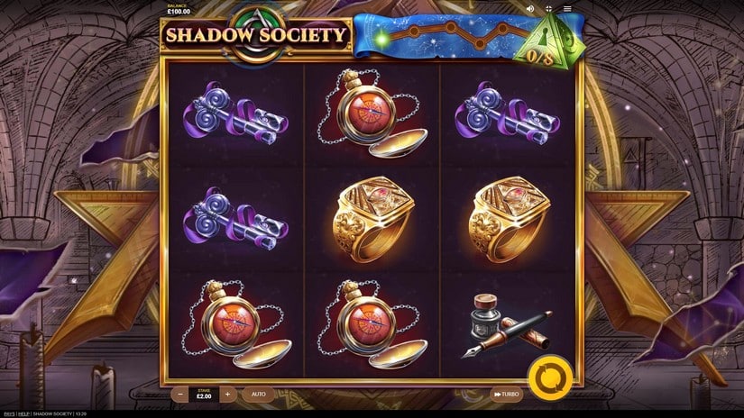Shadow Society slot screen 1