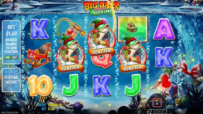 Big Bass Christmas Frozen Lake slot screen 1