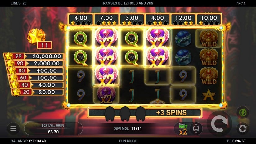 Ramses Blitz Hold and Win slot screen 4