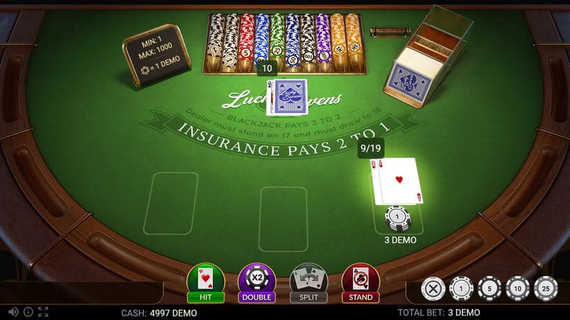 BlackJack Lucky Sevens slot screen 1