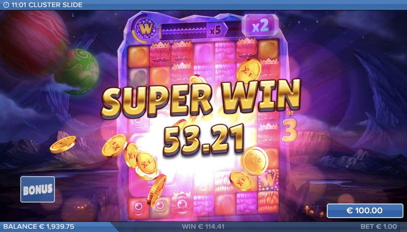 Cluster Slide slot screen 15