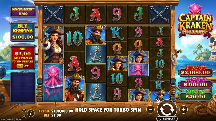 Captain Kraken Megaways slot screen 1