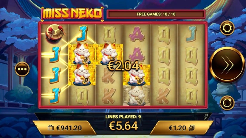 Miss Neko slot screen 4