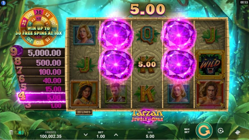 Tarzan and the Jewels of Opar slot screen 4