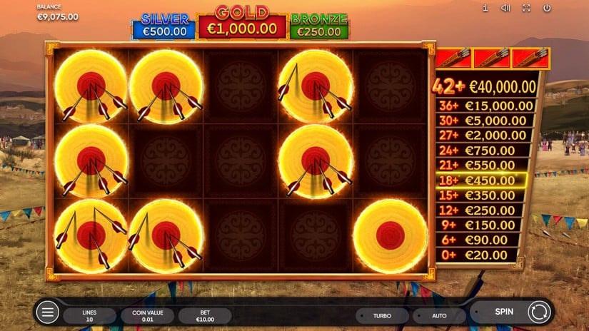 Mongol Treasures 2 Archery Competition slot screen 4