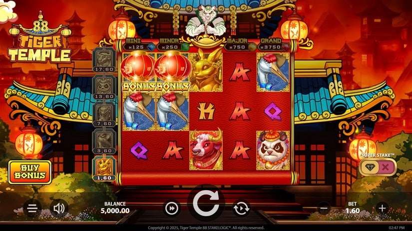 Tiger Temple 88 slot screen 1