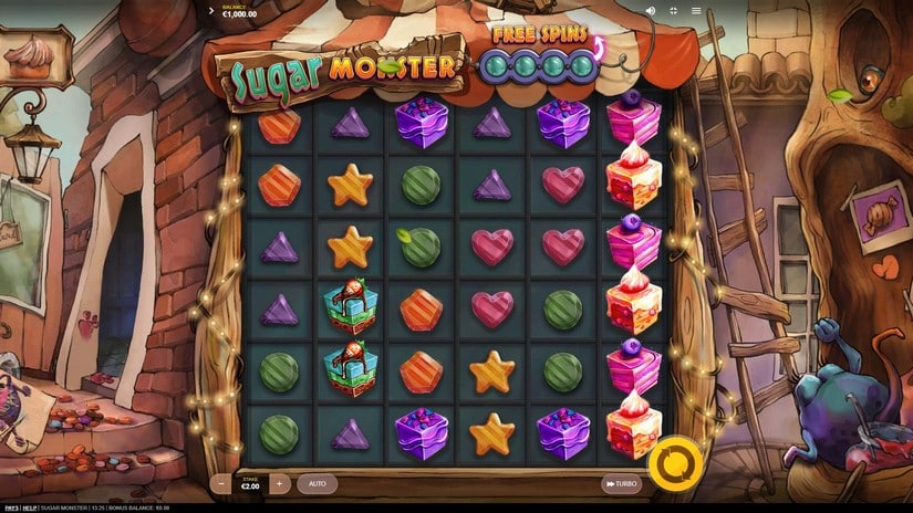 Sugar Monster slot screen 1