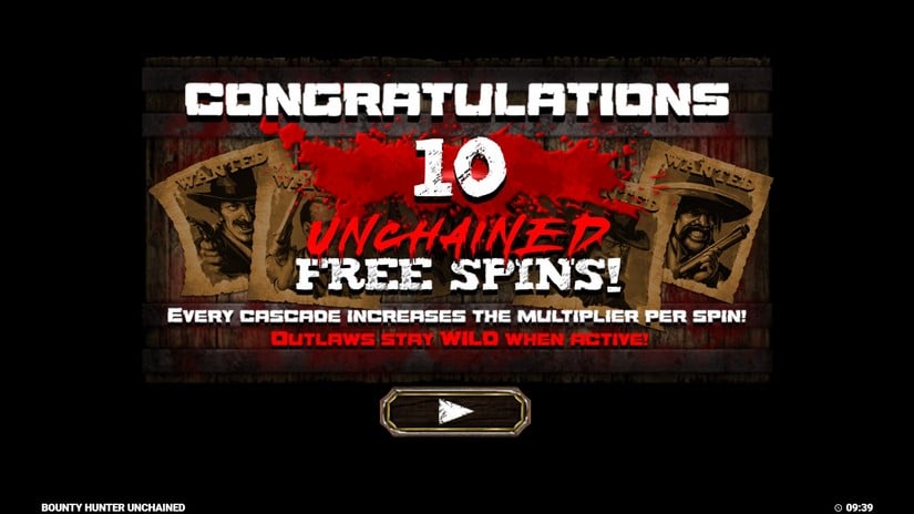 Bounty Hunter Unchained slot screen 3