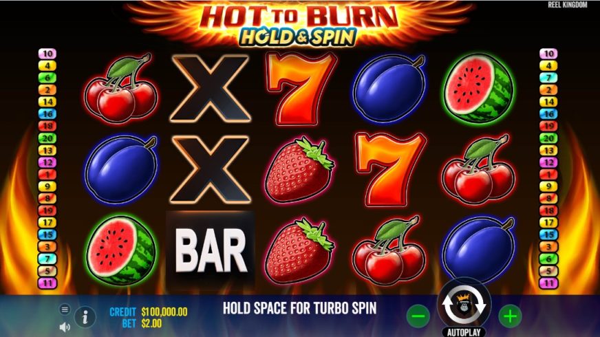 Hot to Burn Hold and Spin slot screen 1