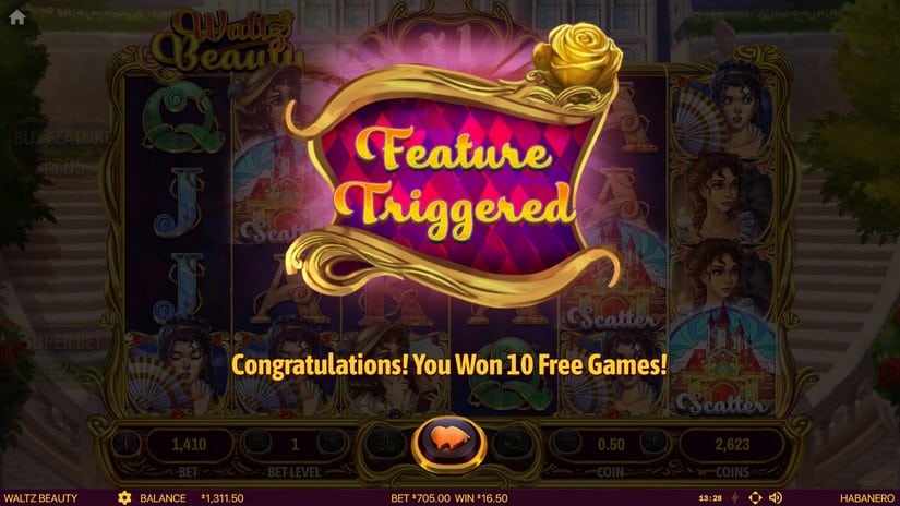 Waltz Beauty slot screen 4