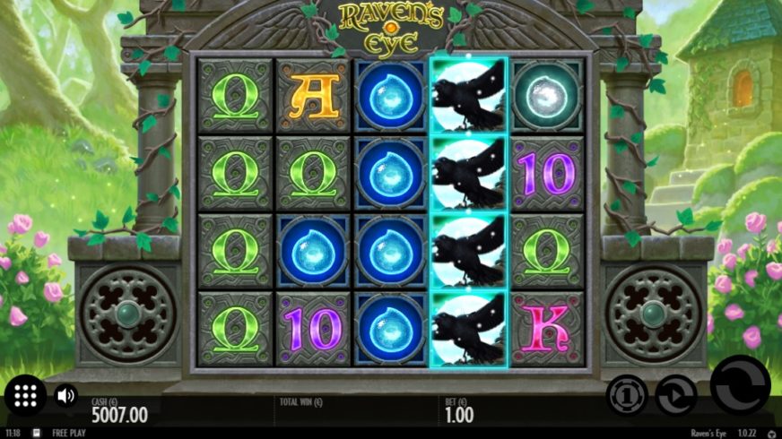 Raven’s Eye slot screen 2