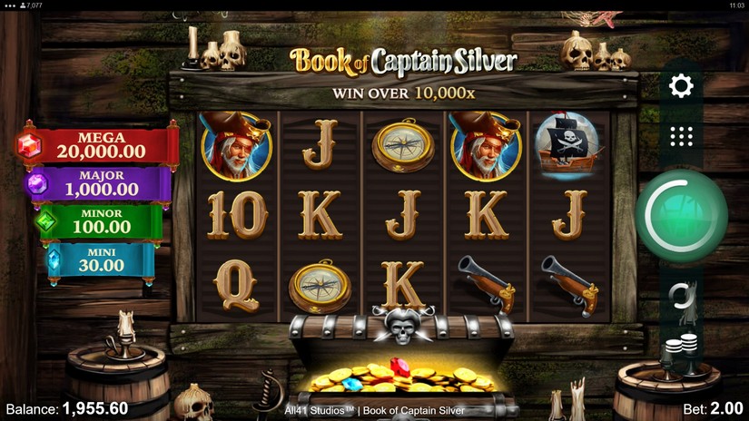 Book of Captain Silver slot screen 1
