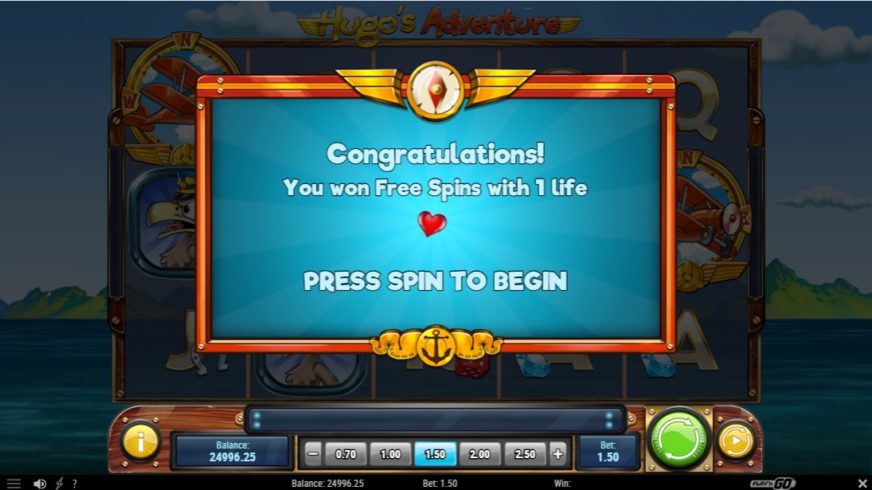 Hugo’s Adventure slot screen 2