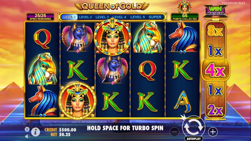 Queen of Gold slot screen 1