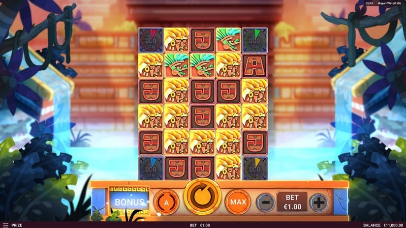 Mayan Waterfalls slot screen 1