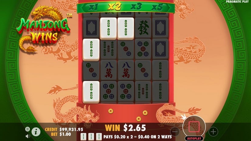 Mahjong Wins slot screen 2