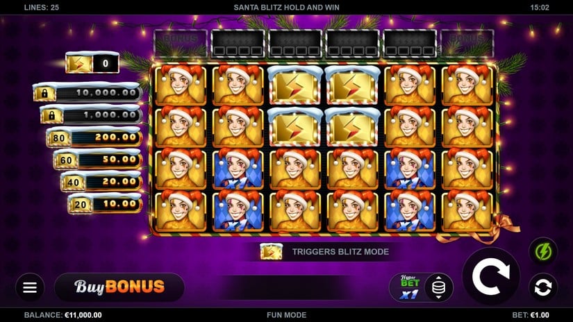 Santa Blitz Hold’n’Win slot screen 1