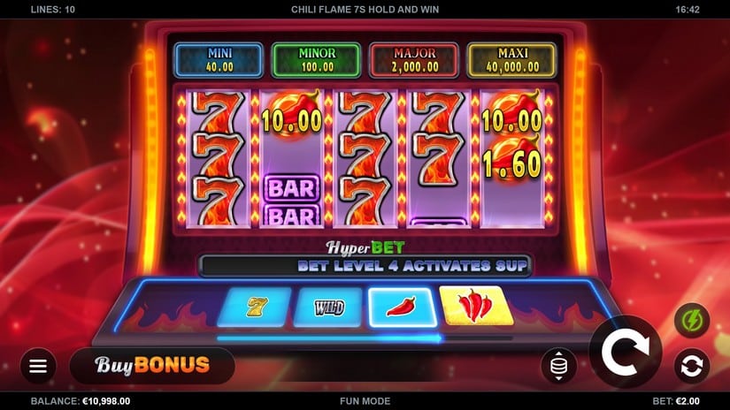 Chili Flame 7s Hold and Win slot screen 3
