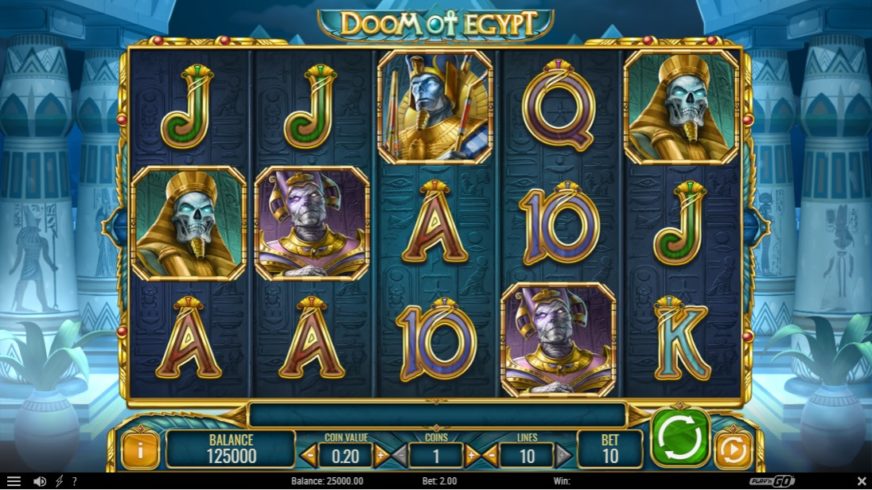 Doom of Egypt slot screen 1