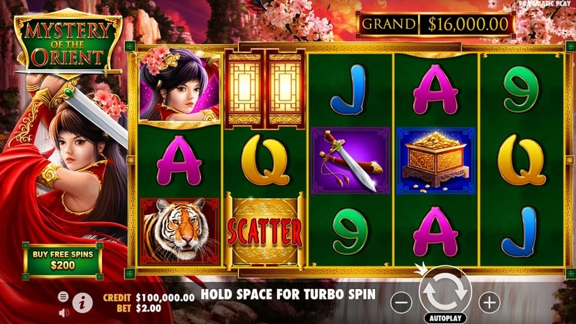 Mystery of the Orient slot screen 1