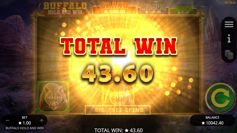 Buffalo Hold and Win slot screen 7