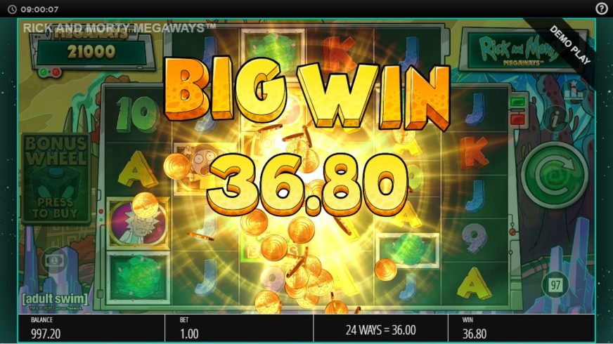 Rick and Morty Megaways slot screen 2