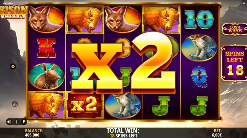 Bison Valley slot screen 5
