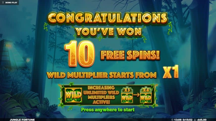 Jungle Fortune slot screen 2