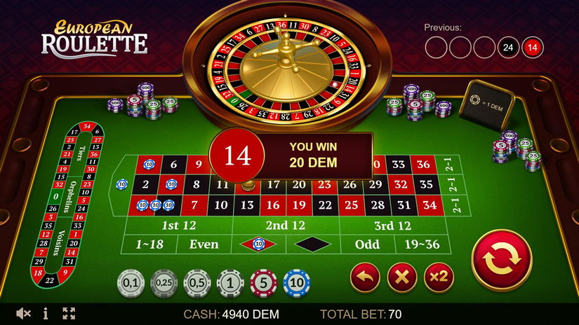 European Roulette slot screen 2