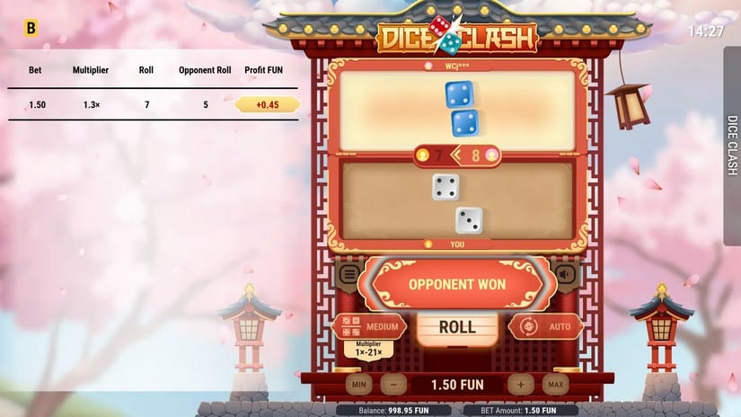 Dice Clash slot screen 2