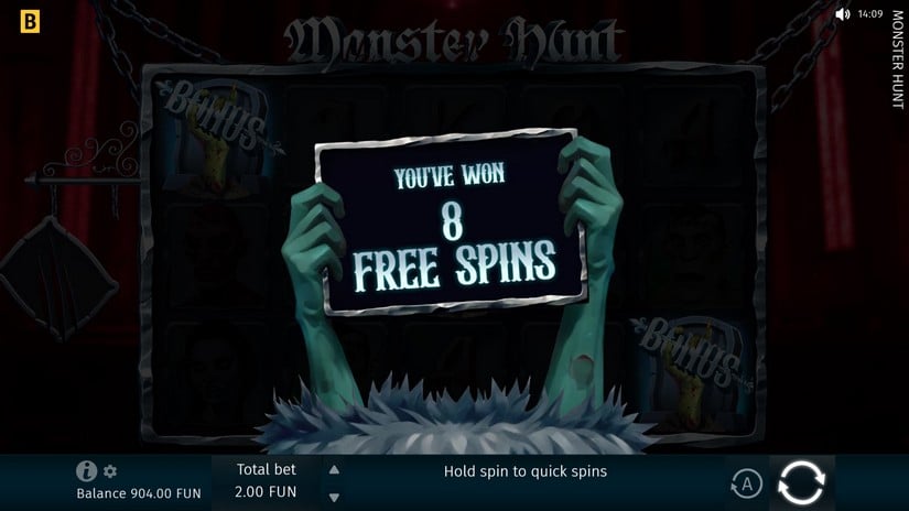 Monster Hunt slot screen 3