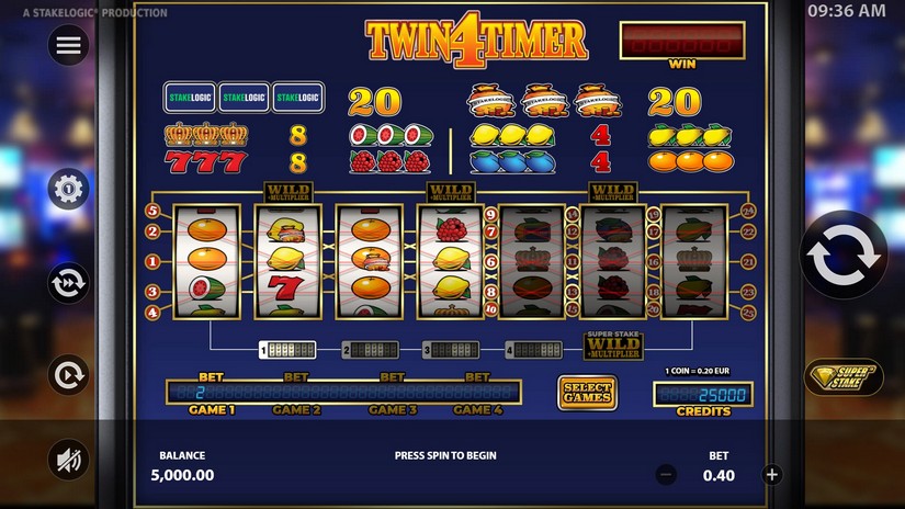 Twin4Timer slot screen 1