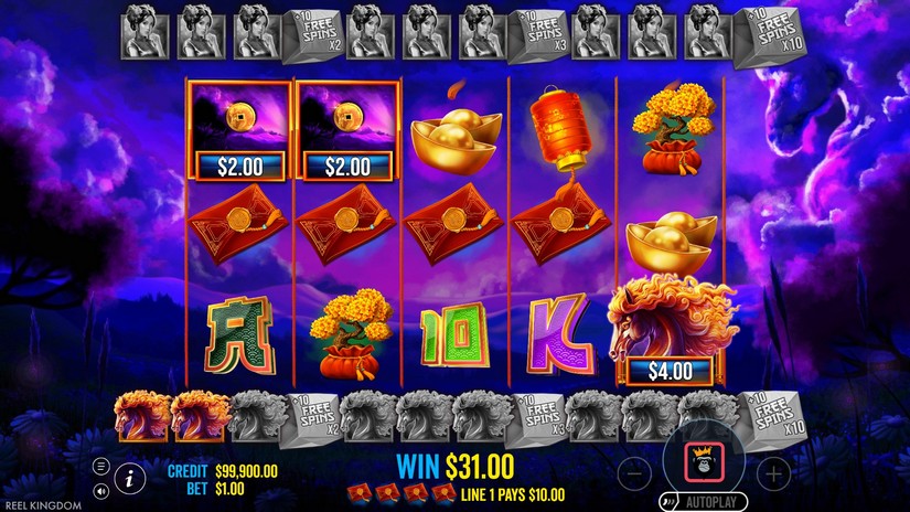 Floating Dragon Wild Horses slot screen 5