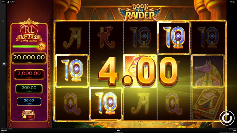 Book of Raider slot screen 2