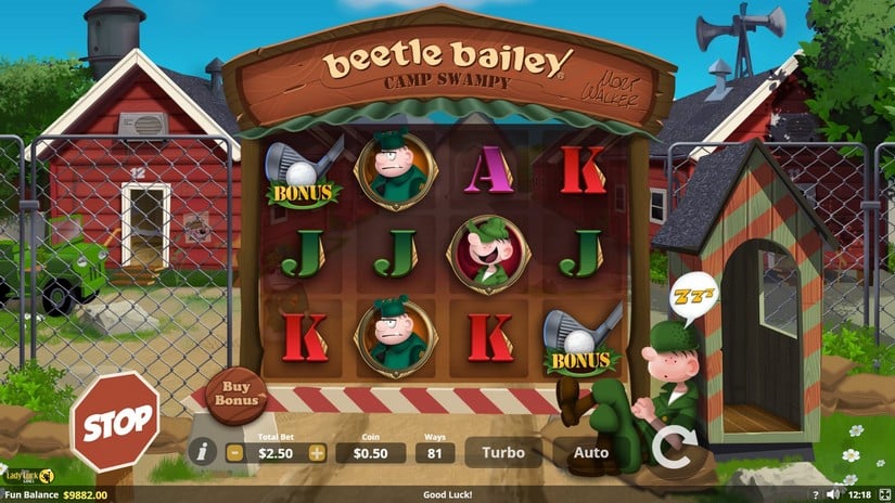 Beetle Bailey slot screen 4
