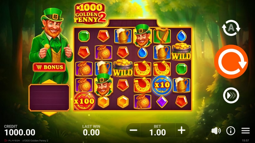 x1000 Golden Penny 2 slot screen 1
