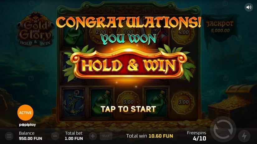 Gold And Glory Hold and Win slot screen 5
