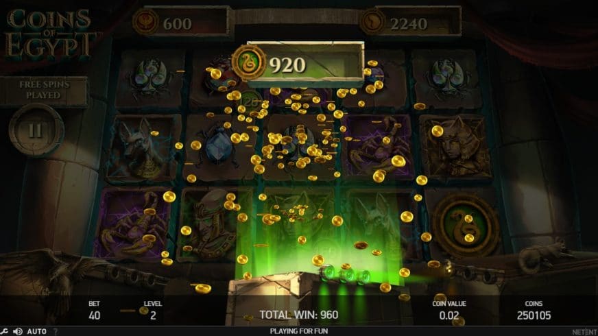 Coins of Egypt slot screen 4