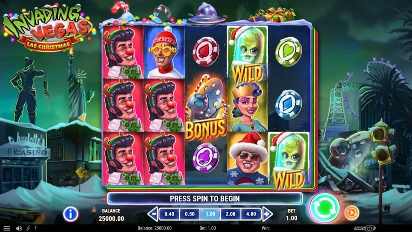 Invading Vegas: Las Christmas slot screen 1