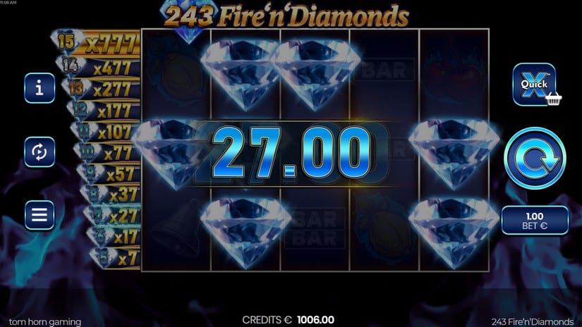 243 Fire’n’Diamonds slot screen 4