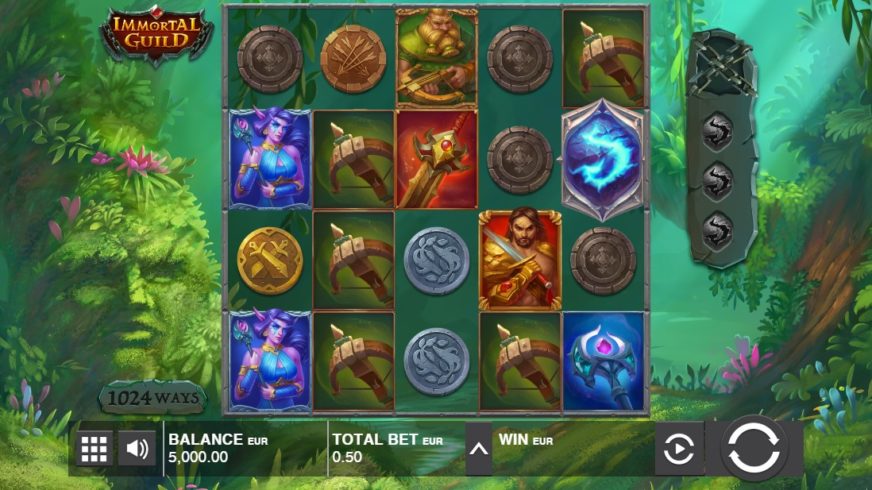 Immortal Guild slot screen 1