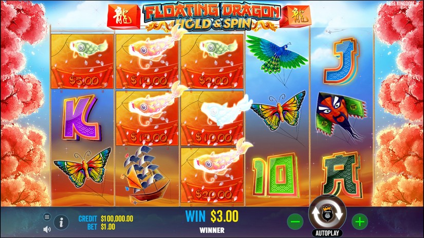 Floating Dragon Hold and Spin slot screen 2