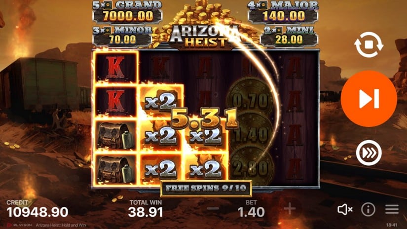 Arizona Heist: Hold and Win slot screen 6