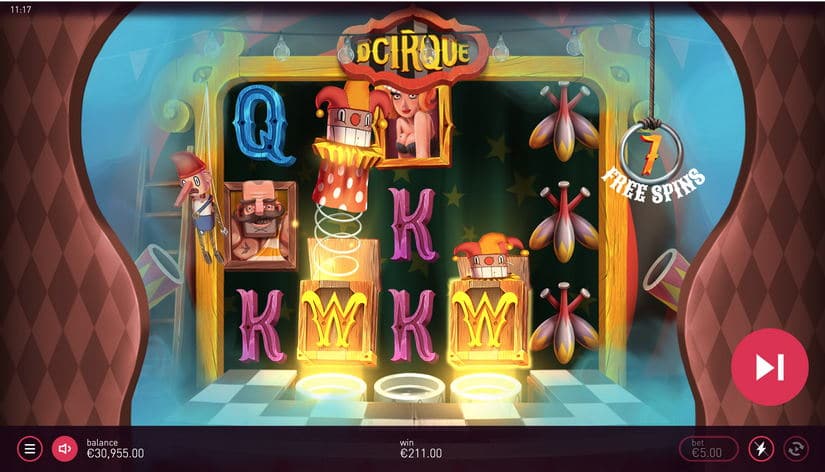 D’Cirque slot screen 2