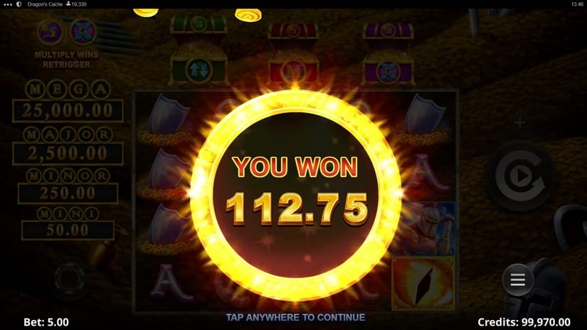 Dragon’s Cache slot screen 7