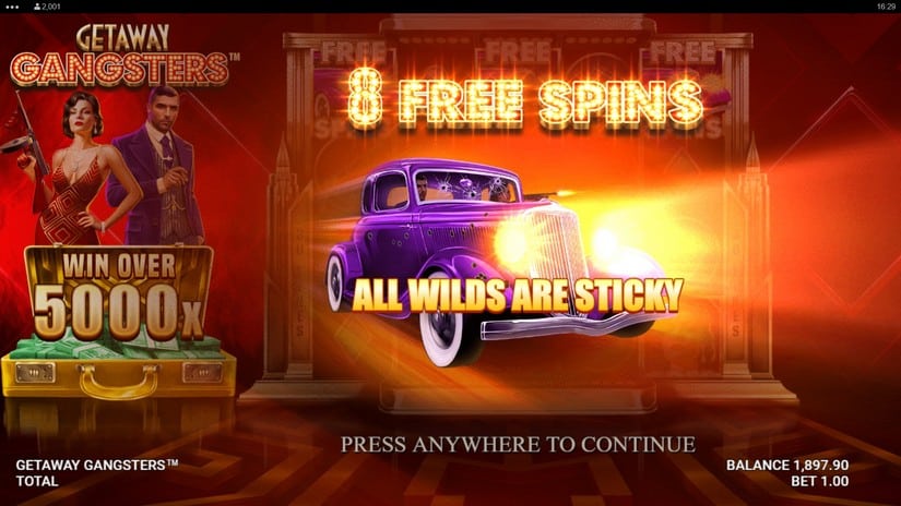 Getaway Gangsters slot screen 3